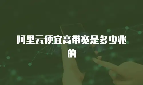 阿里云便宜高带宽是多少兆的