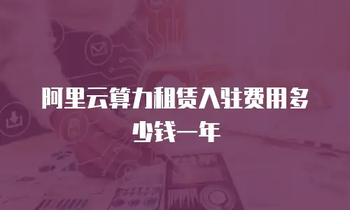阿里云算力租赁入驻费用多少钱一年