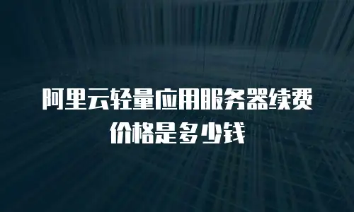 阿里云轻量应用服务器续费价格是多少钱