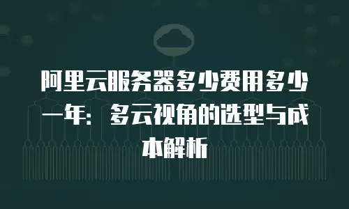 阿里云服务器多少费用多少一年：多云视角的选型与成本解析