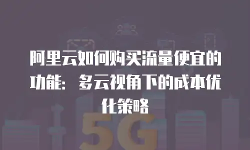 阿里云如何购买流量便宜的功能：多云视角下的成本优化策略