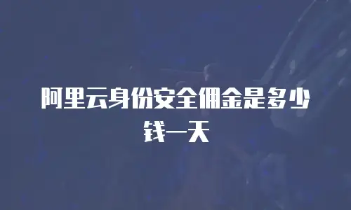 阿里云身份安全佣金是多少钱一天
