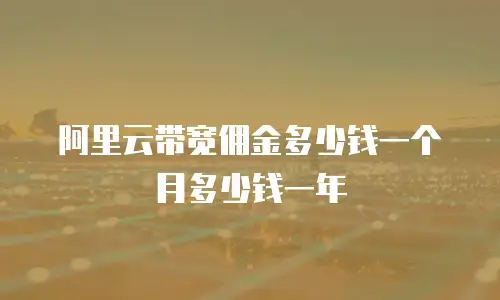 阿里云带宽佣金多少钱一个月多少钱一年