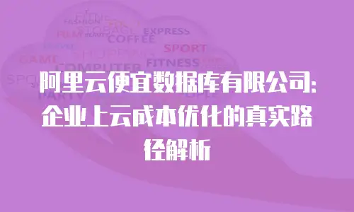 阿里云便宜数据库有限公司：企业上云成本优化的真实路径解析
