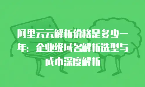 阿里云云解析价格是多少一年：企业级域名解析选型与成本深度解析