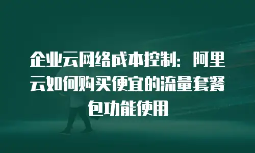 企业云网络成本控制：阿里云如何购买便宜的流量套餐包功能使用