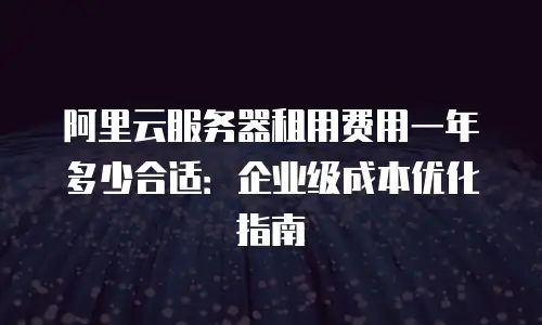 阿里云服务器租用费用一年多少合适：企业级成本优化指南