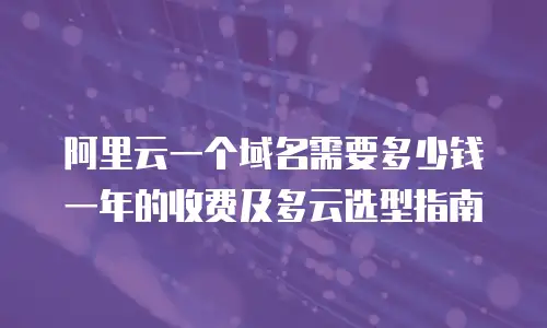 阿里云一个域名需要多少钱一年的收费及多云选型指南