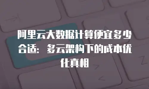 阿里云大数据计算便宜多少合适：多云架构下的成本优化真相
