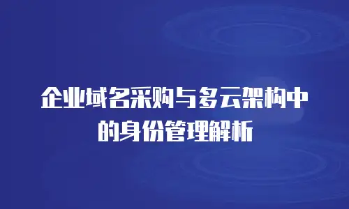 企业域名采购与多云架构中的身份管理解析