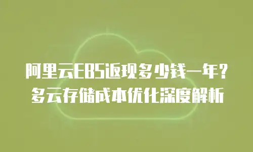 阿里云EBS返现多少钱一年？多云存储成本优化深度解析