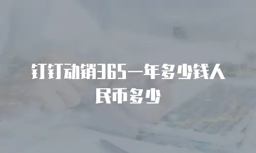 钉钉动销365一年多少钱人民币多少
