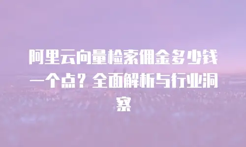阿里云向量检索佣金多少钱一个点？全面解析与行业洞察