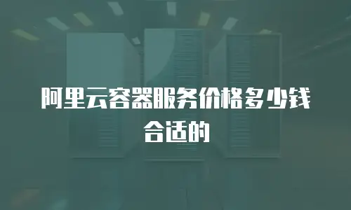 阿里云容器服务价格多少钱合适的