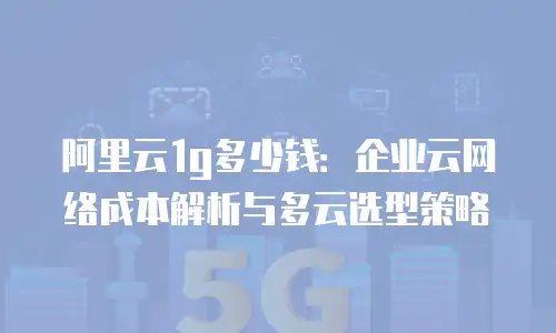 阿里云1g多少钱：企业云网络成本解析与多云选型策略