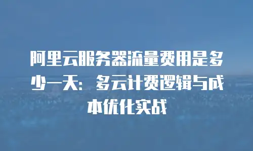 阿里云服务器流量费用是多少一天：多云计费逻辑与成本优化实战