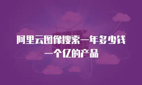 阿里云图像搜索一年多少钱一个亿的产品