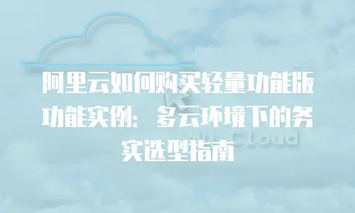 阿里云如何购买轻量功能版功能实例：多云环境下的务实选型指南