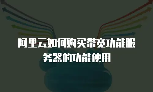 阿里云如何购买带宽功能服务器的功能使用