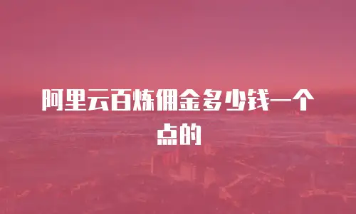 阿里云百炼佣金多少钱一个点的