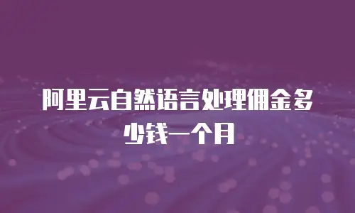 阿里云自然语言处理佣金多少钱一个月