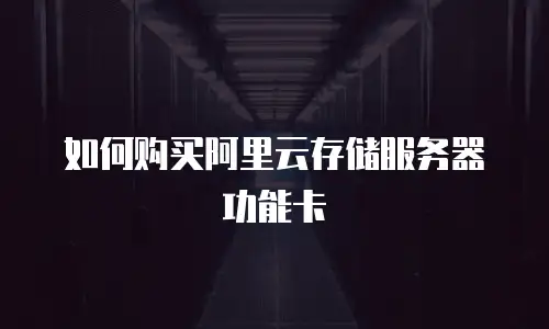 如何购买阿里云存储服务器功能卡