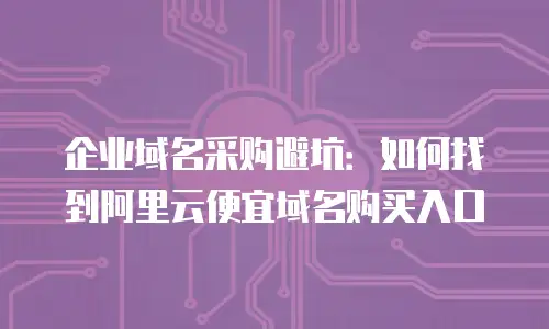 企业域名采购避坑：如何找到阿里云便宜域名购买入口