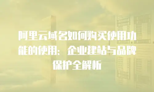 阿里云域名如何购买使用功能的使用：企业建站与品牌保护全解析