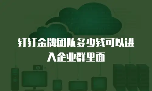 钉钉金牌团队多少钱可以进入企业群里面