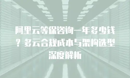 阿里云等保咨询一年多少钱？多云合规成本与架构选型深度解析