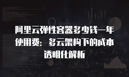 阿里云弹性容器多少钱一年使用费：多云架构下的成本透明化解析