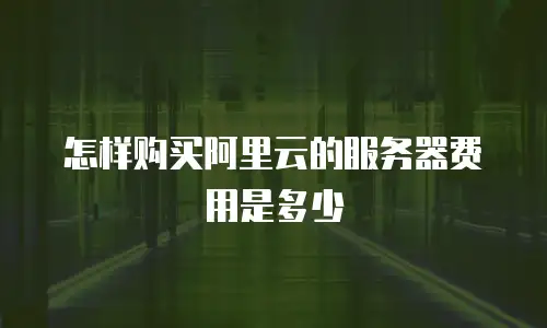 怎样购买阿里云的服务器费用是多少