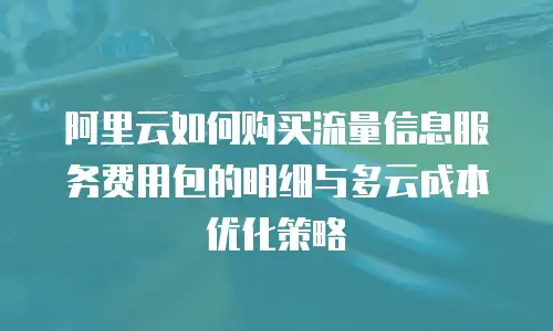 阿里云如何购买流量信息服务费用包的明细与多云成本优化策略
