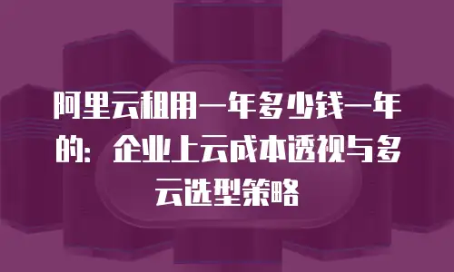 阿里云租用一年多少钱一年的：企业上云成本透视与多云选型策略