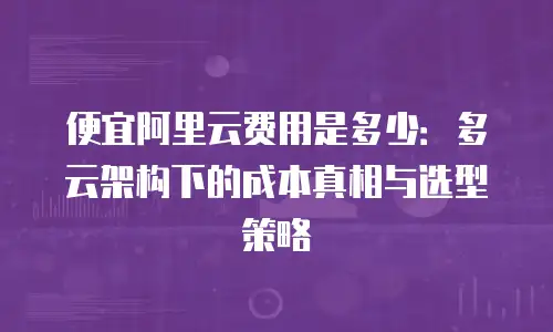 便宜阿里云费用是多少：多云架构下的成本真相与选型策略