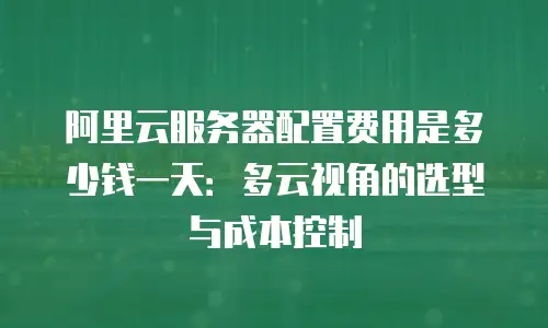 阿里云服务器配置费用是多少钱一天：多云视角的选型与成本控制