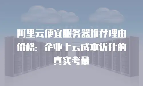 阿里云便宜服务器推荐理由价格：企业上云成本优化的真实考量