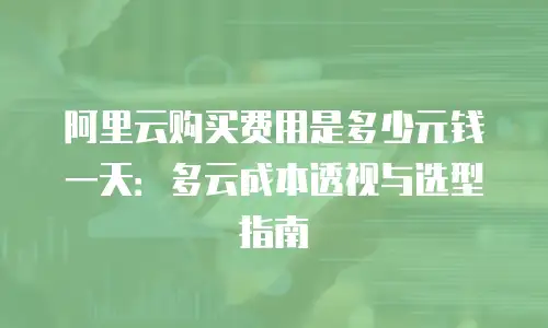 阿里云购买费用是多少元钱一天：多云成本透视与选型指南