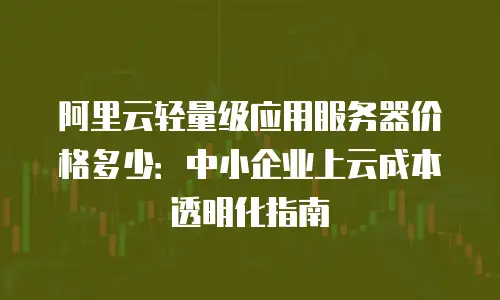 阿里云轻量级应用服务器价格多少：中小企业上云成本透明化指南
