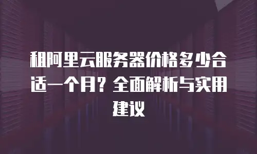 租阿里云服务器价格多少合适一个月？全面解析与实用建议