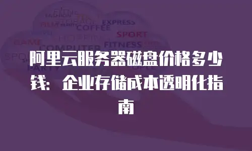 阿里云服务器磁盘价格多少钱：企业存储成本透明化指南