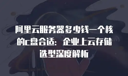阿里云服务器多少钱一个核的c盘合适：企业上云存储选型深度解析