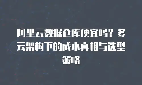 阿里云数据仓库便宜吗？多云架构下的成本真相与选型策略
