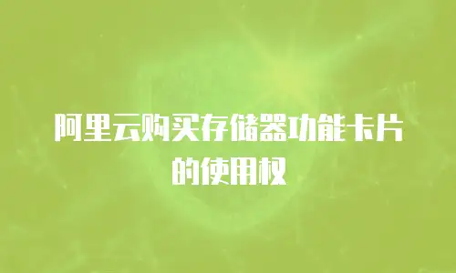 阿里云购买存储器功能卡片的使用权