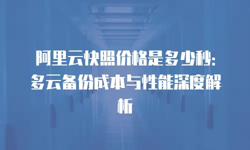 阿里云快照价格是多少秒：多云备份成本与性能深度解析