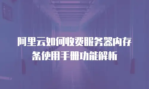 阿里云如何收费服务器内存条使用手册功能解析