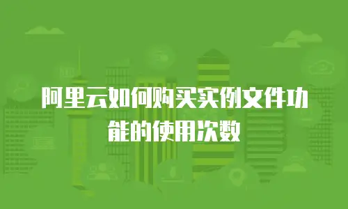 阿里云如何购买实例文件功能的使用次数