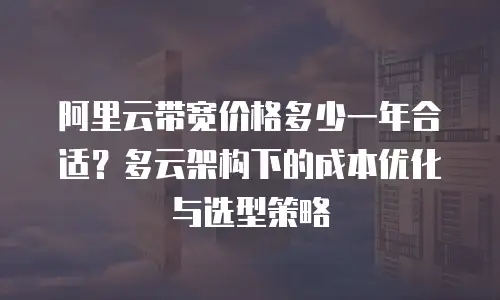 阿里云带宽价格多少一年合适？多云架构下的成本优化与选型策略