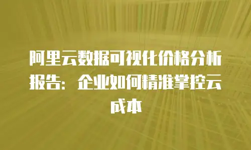 阿里云数据可视化价格分析报告：企业如何精准掌控云成本