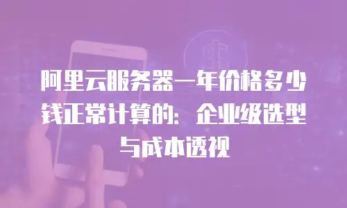 阿里云服务器一年价格多少钱正常计算的：企业级选型与成本透视